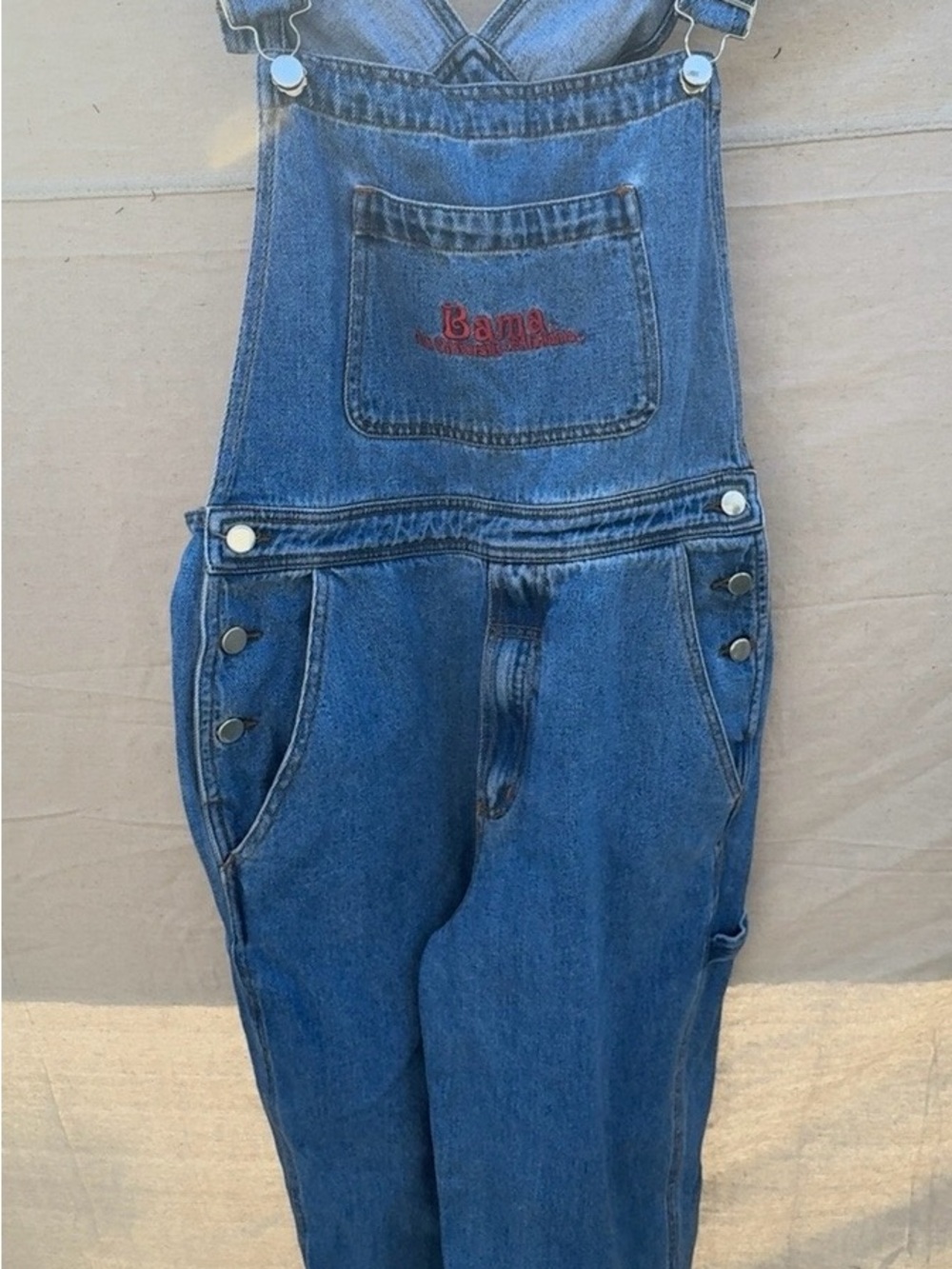 Vintage Bama University of Alabama Joe College Denim Overalls Medium